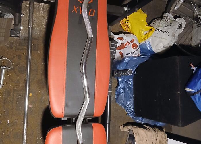 Grajewo ogłoszenia: Gryf łamany 120 cm + metalowe zakrętki do obciążenia. Stan bdb....